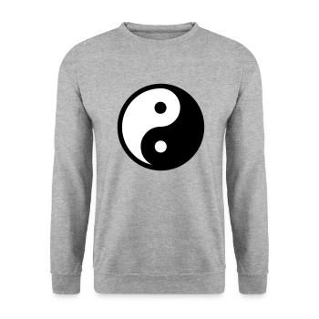 Yin yang - Unisex Sweatshirt - salt & pepper - Front - Alina (178cm) & Michal (187cm)