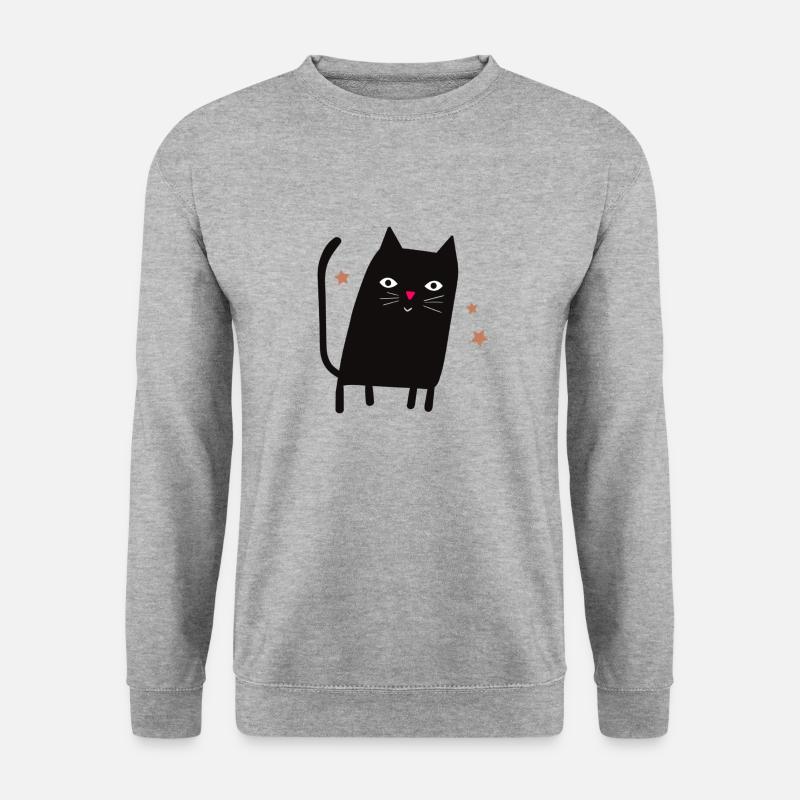 Katze - Unisex Pullover - Weißgrau meliert