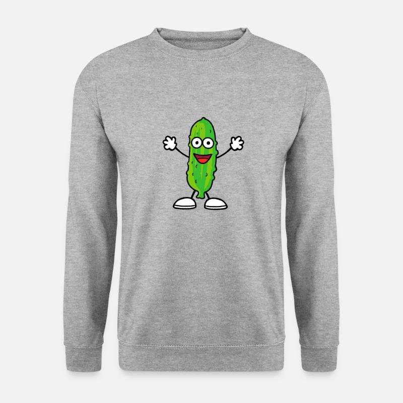 Happy Pickle - Unisex Pullover - Weißgrau meliert