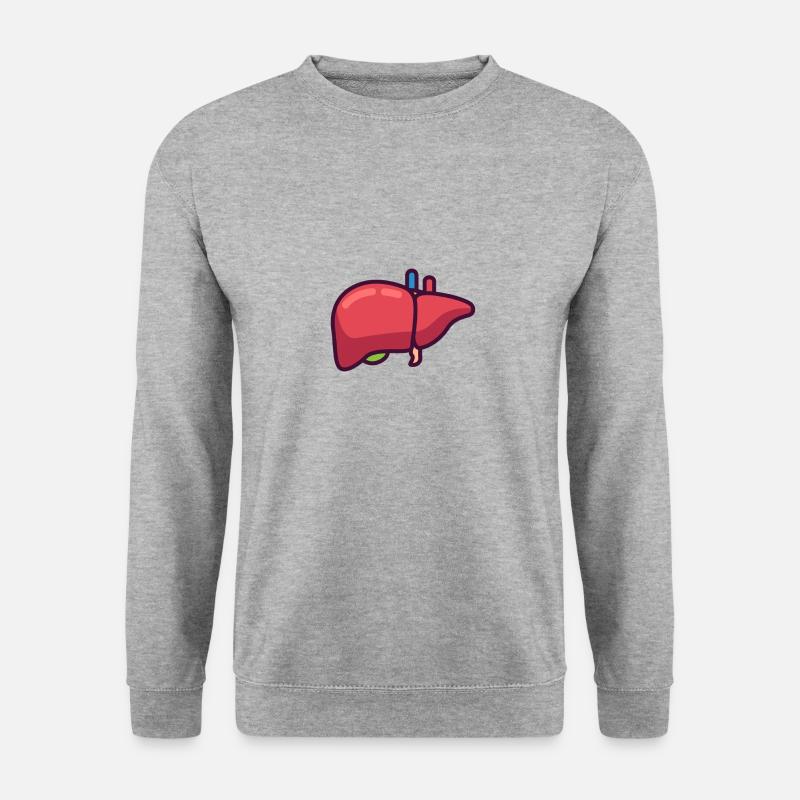 Leber - Unisex Pullover - Weißgrau meliert