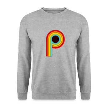 Retro Design Stripes P - Unisex Sweatshirt - salt & pepper - Front - Alina (178cm) & Michal (187cm)