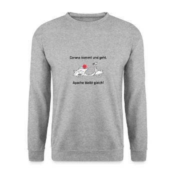Apache Corona Roller - Unisex Pullover - Weißgrau meliert - Vorne - Alina (178cm) & Michal (187cm)