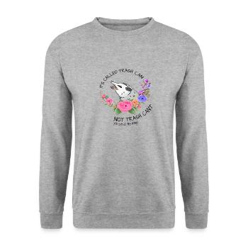 Possum with flowers Tee - Sweat-shirt Unisexe - gris chiné - Devant - Alina (178cm) & Michal (187cm)