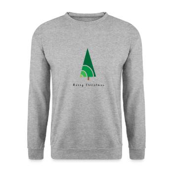 Frohe Weihnachten, Frohe Weihnachten, Frohe Weihnachten - Unisex Pullover - Weißgrau meliert - Vorne - Alina (178cm) & Michal (187cm)