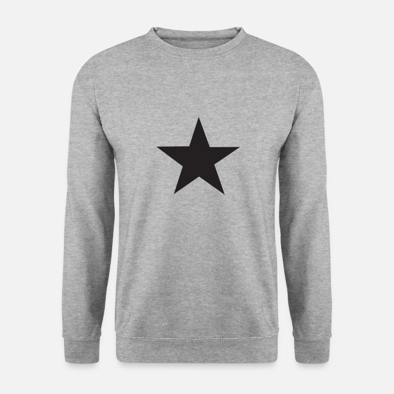Schwarzer Stern - Unisex Pullover - Weißgrau meliert