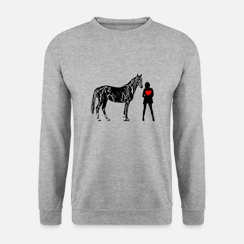 Pferd - Unisex Pullover - Weißgrau meliert