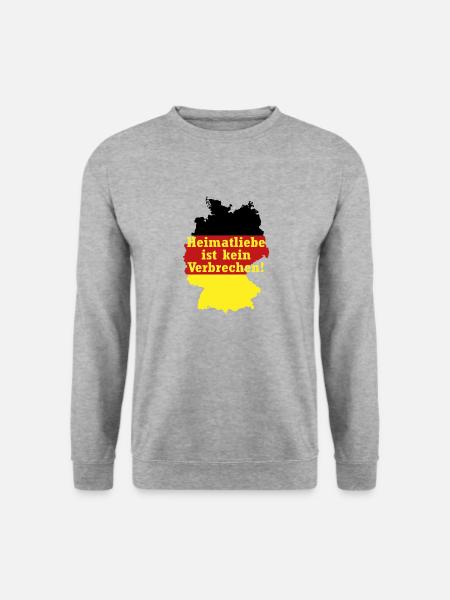 Heimatliebe ist kein Verbrechen Deutschland - Unisex Pullover - Weißgrau meliert