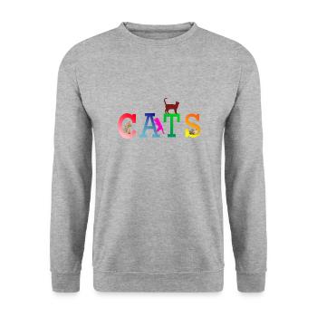 Cats - Unisex Sweatshirt - salt & pepper - Front - Alina (178cm) & Michal (187cm)