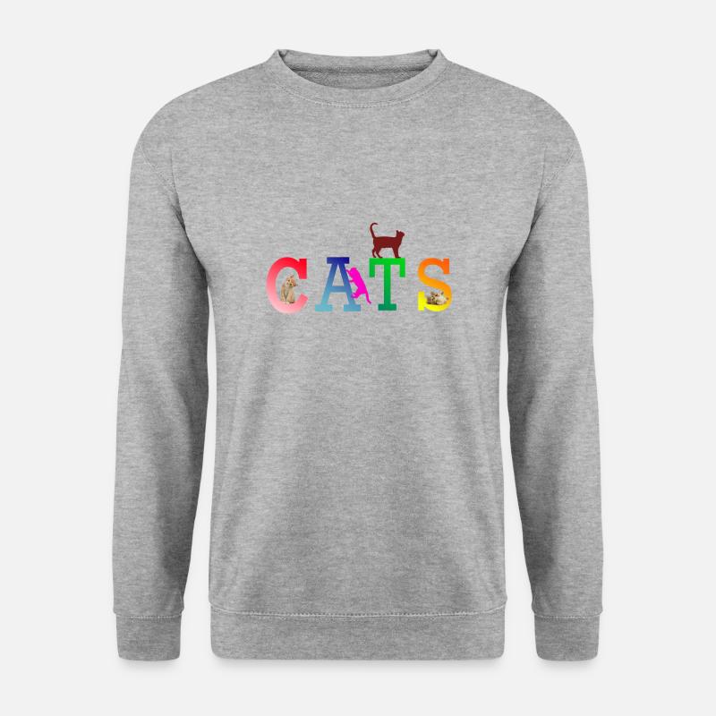 Cats - Unisex Pullover - Weißgrau meliert