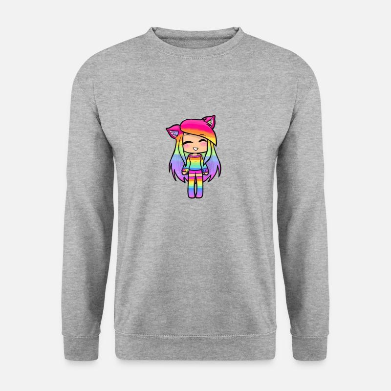 Regenbogen Gacha Mädchen - Unisex Pullover - Weißgrau meliert