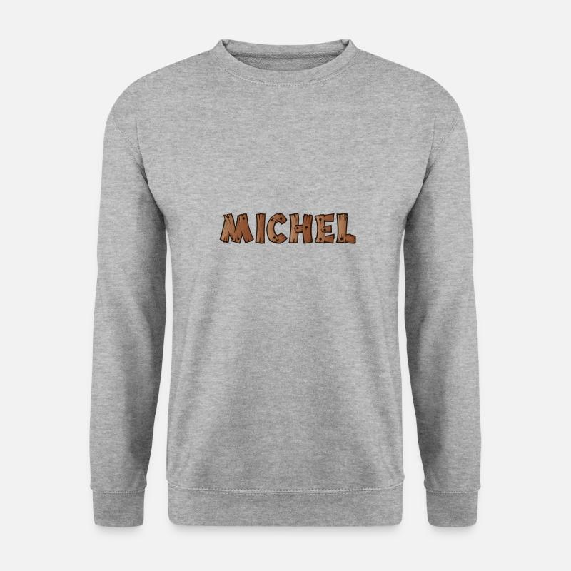 Michel Männer Name - Unisex Pullover - Weißgrau meliert