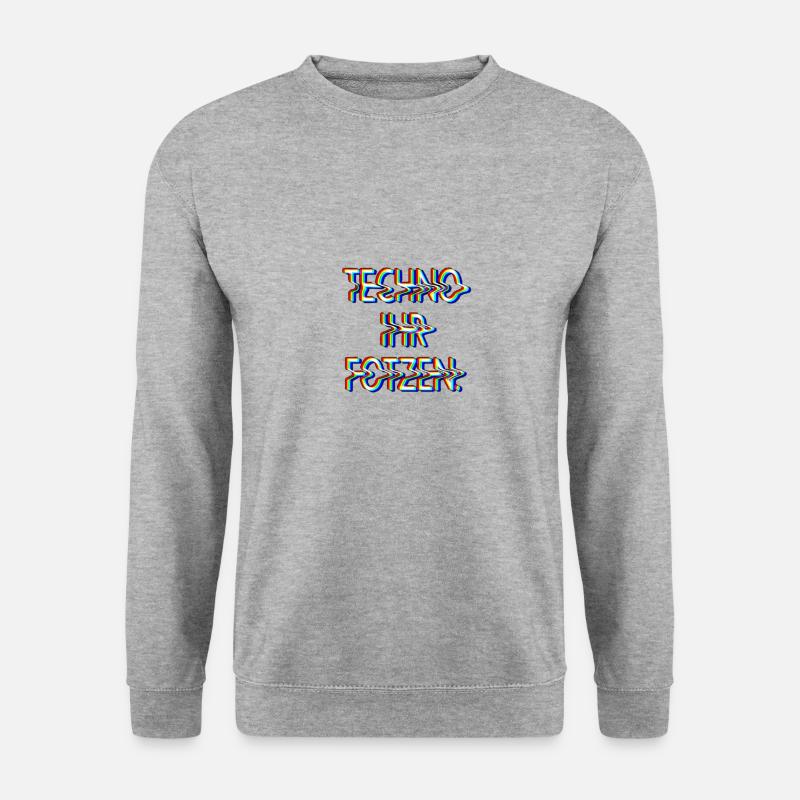 TECHNO - Unisex Pullover - Weißgrau meliert