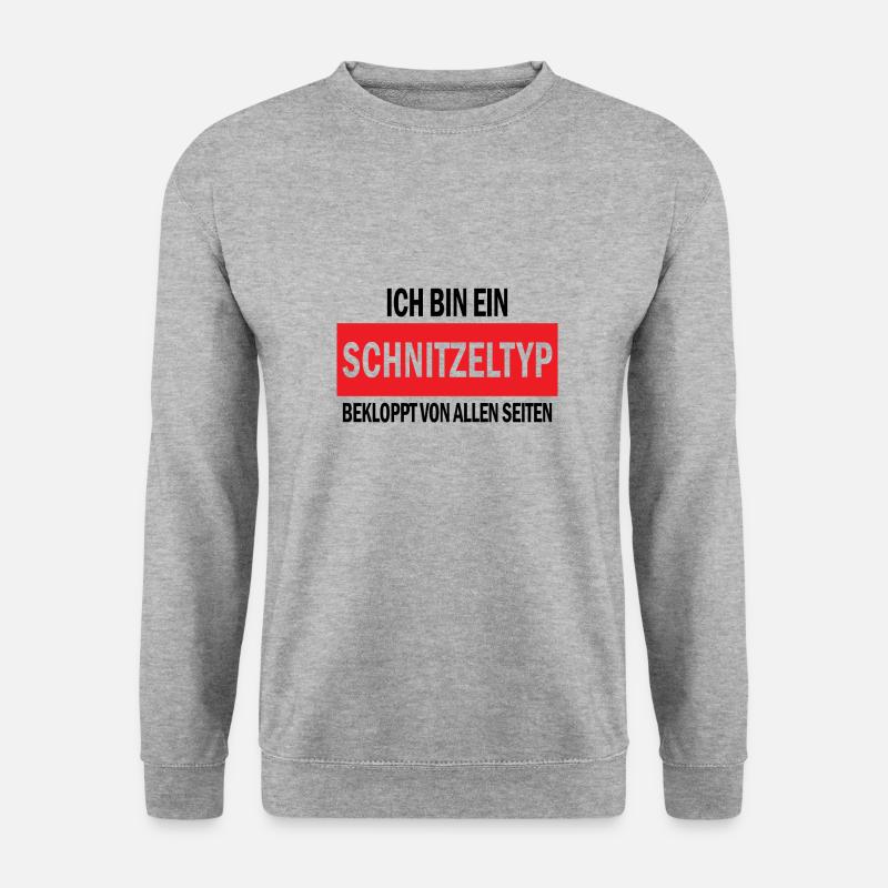 Schnitzel Spruch National Bayern Geschenk - Unisex Pullover - Weißgrau meliert