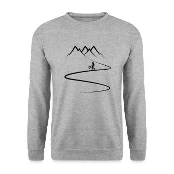 BMX - Descente - Montagnes - Montagnes - Sweat-shirt Unisexe - gris chiné - Devant - Alina (178cm) & Michal (187cm)