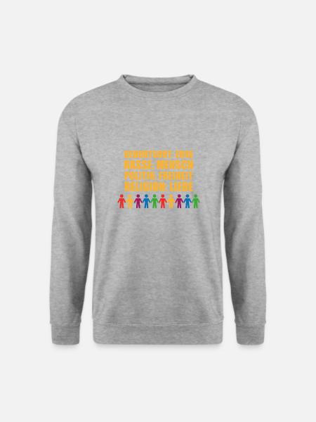 Geburtsort rasse politik religion Geschenk Flagge - Unisex Pullover - Weißgrau meliert