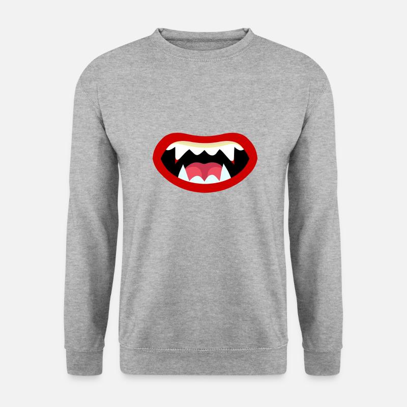 Vampirmund - Unisex Pullover - Weißgrau meliert