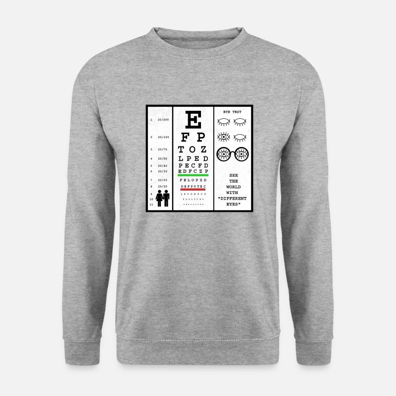 Sehtest - Unisex Pullover - Weißgrau meliert