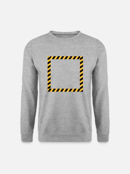Rahmen Schild Absperrband - Unisex Pullover - Weißgrau meliert