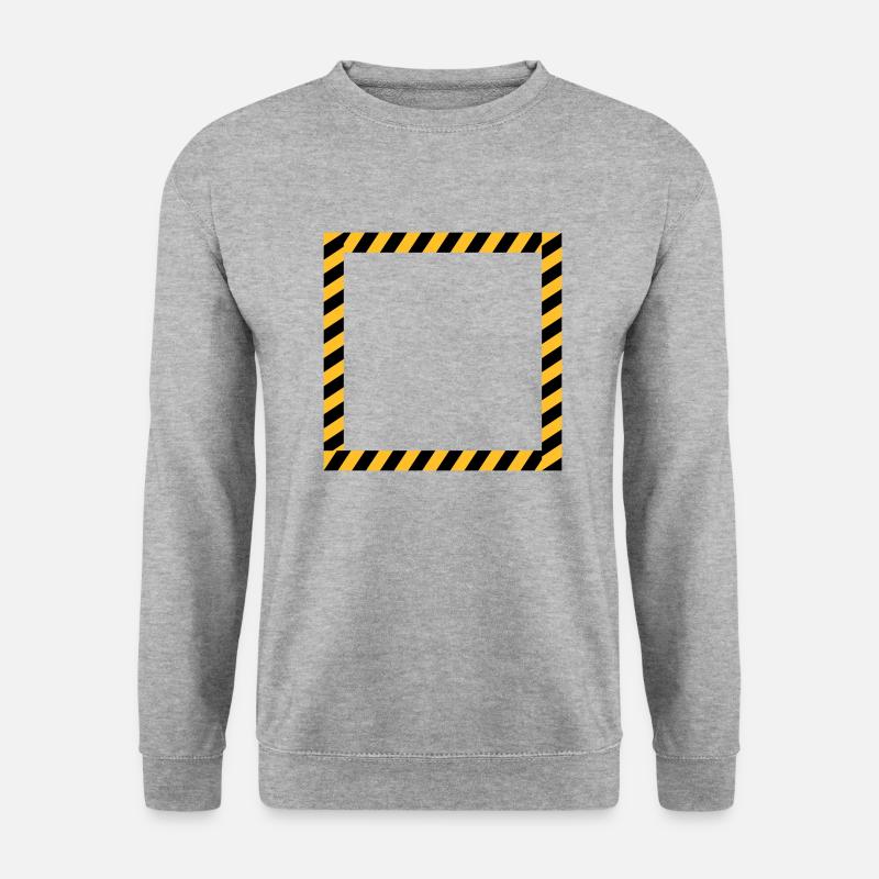 Rahmen Schild Absperrband - Unisex Pullover - Weißgrau meliert