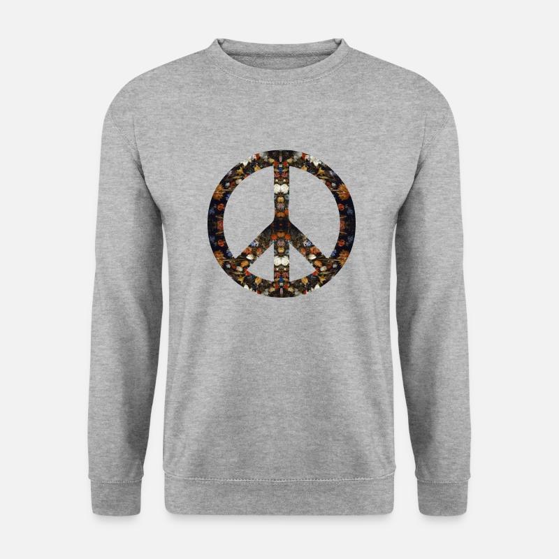 Peacezeichen Friedensbewegung Friedenssymbol icon - Unisex Pullover - Weißgrau meliert