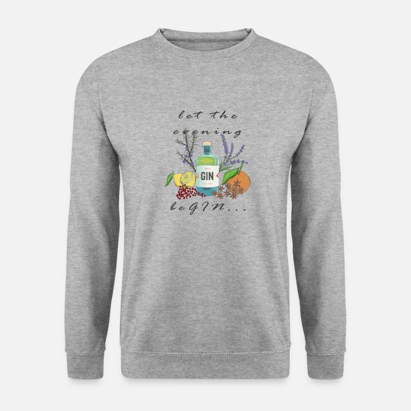let the evening beGIN - Unisex Pullover - Weißgrau meliert