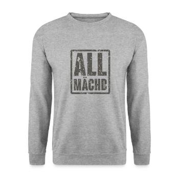 Allmächd - Unisex Pullover - Weißgrau meliert - Vorne - Alina (178cm) & Michal (187cm)