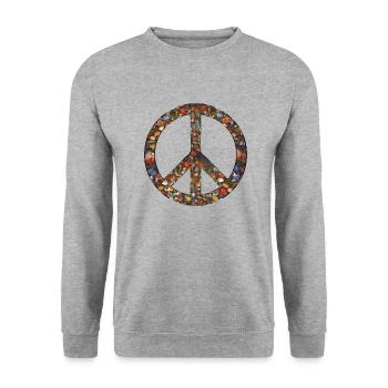 Love Peace Sign Peace Movement Icon - Unisex Sweatshirt - salt & pepper - Front - Alina (178cm) & Michal (187cm)