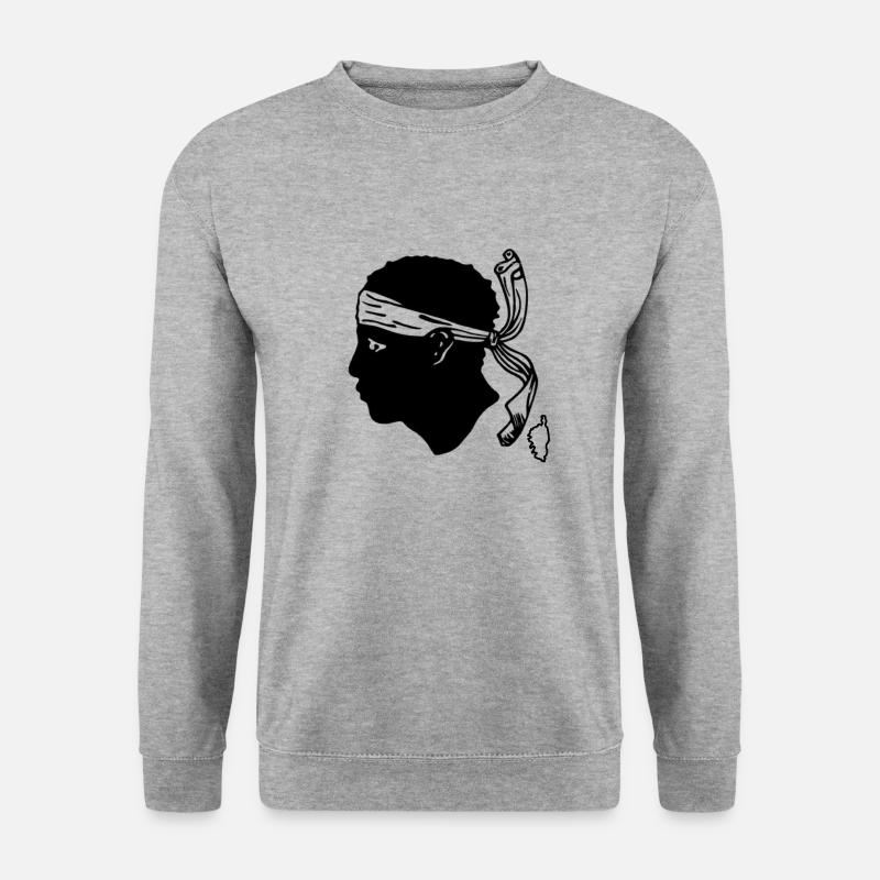 Korsika - Corsica - Maurit kopf - Unisex Pullover - Weißgrau meliert