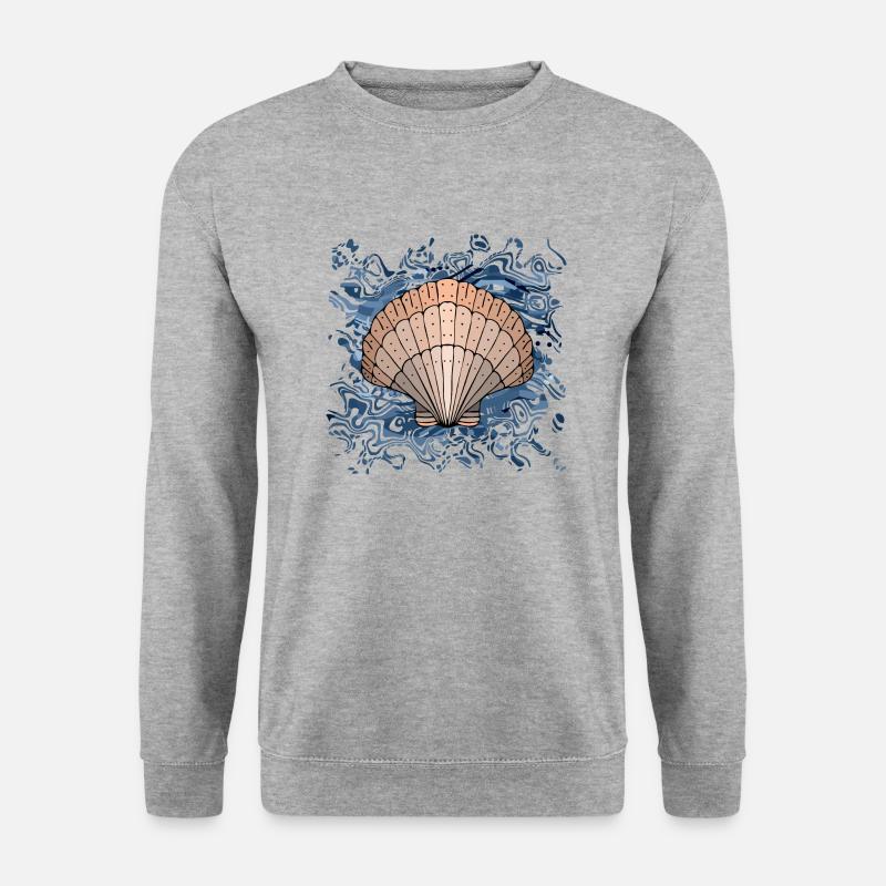 Muschel - Unisex Pullover - Weißgrau meliert