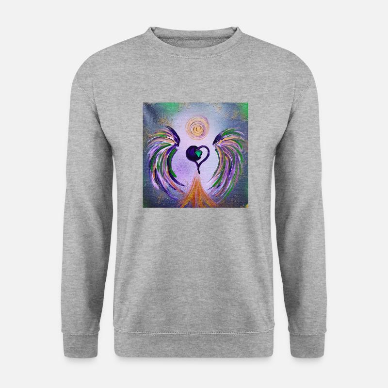 Herzengel Trau Dich - Unisex Pullover - Weißgrau meliert