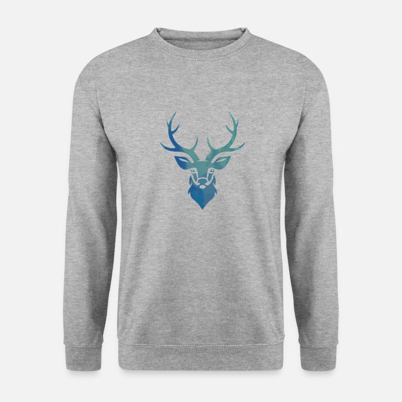 Corna di cervo cacciatore di foresta corna di cervo testa di cervo - Felpa unisex - grigio chiaro melange