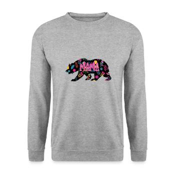 Mama Bear - Sweat-shirt Unisexe - gris chiné - Devant - Alina (178cm) & Michal (187cm)