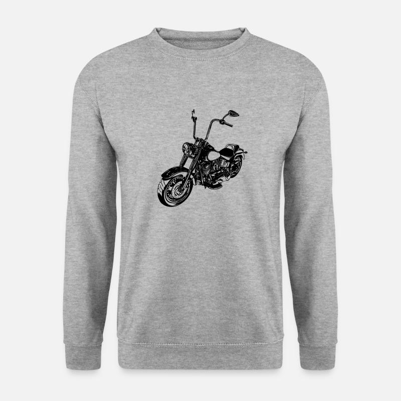 Motorrad Chopper - Unisex Pullover - Weißgrau meliert