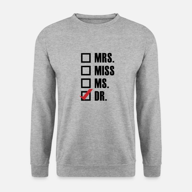 Doktortitel Abschluss Student Geschenk - Unisex Pullover - Weißgrau meliert
