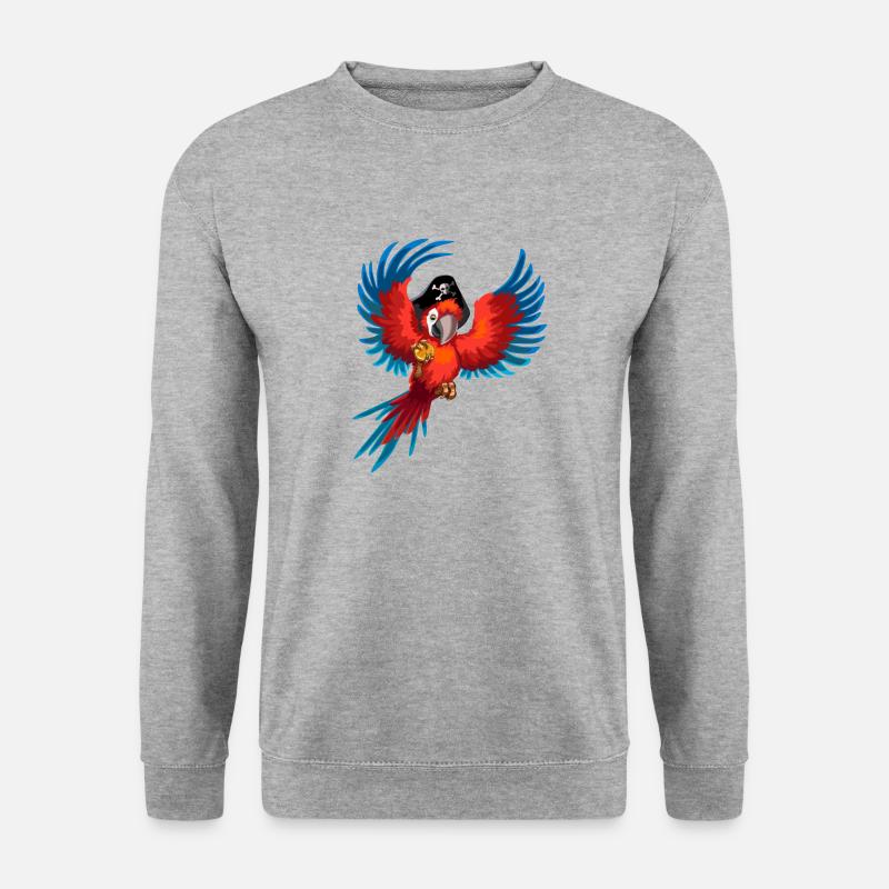 Piratenpapagei - Unisex Pullover - Weißgrau meliert