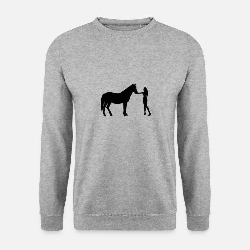 Pferd - Unisex Pullover - Weißgrau meliert