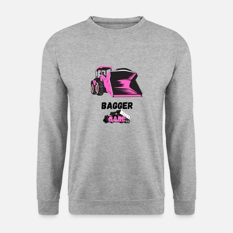 Bagger Babe - Unisex Pullover - Weißgrau meliert