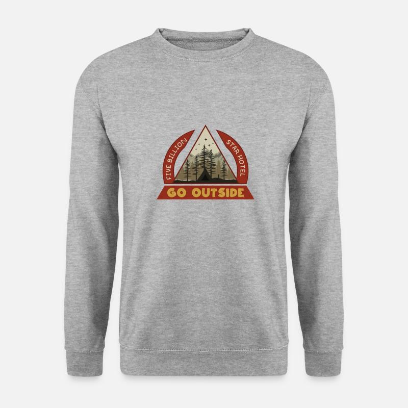 Gehen Sie außerhalb Camping - Unisex Pullover - Weißgrau meliert