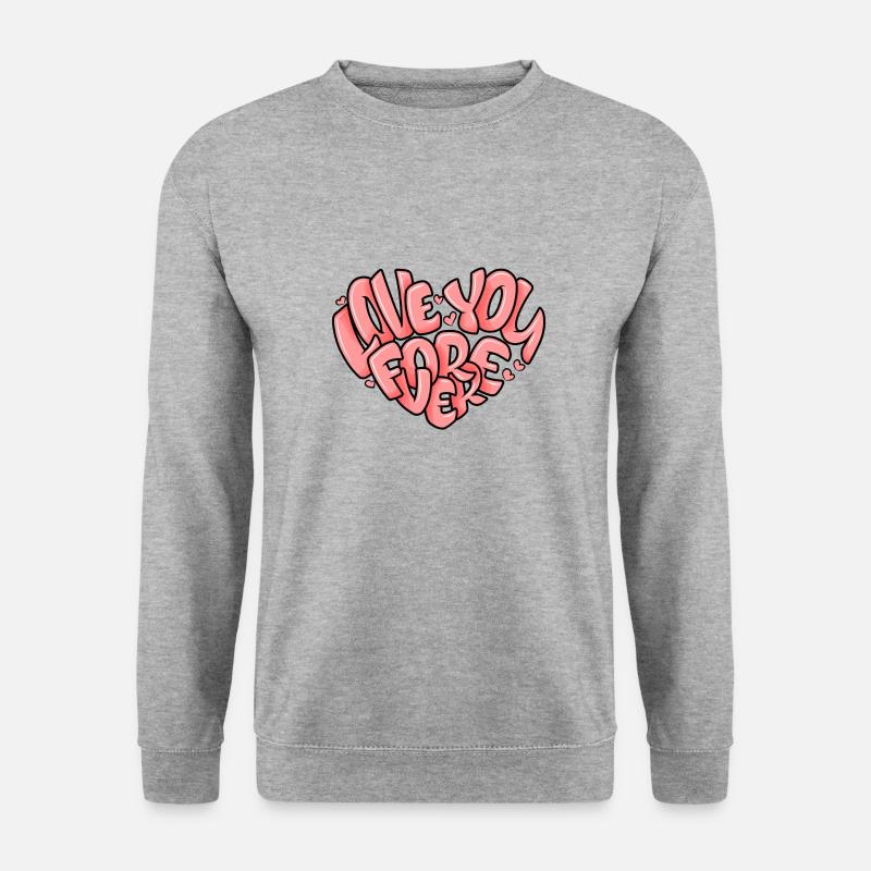 Liebe ich liebe dich Herz - Unisex Pullover - Weißgrau meliert