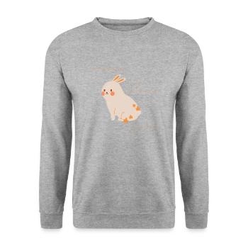 Rabbit Lovers Gift Every Rabbit Needs Somebunny - Unisex Sweatshirt - salt & pepper - Front - Alina (178cm) & Michal (187cm)