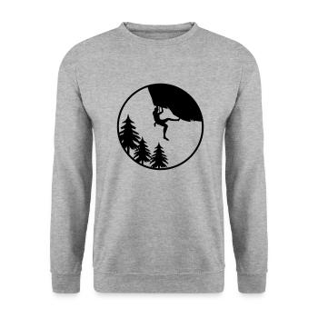 escalade nature - Sweat-shirt Unisexe - gris chiné - Devant - Alina (178cm) & Michal (187cm)