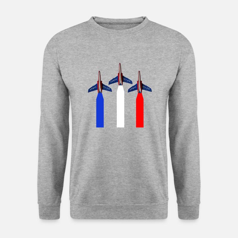 Luftwaffe der Patrouille de France - Unisex Pullover - Weißgrau meliert