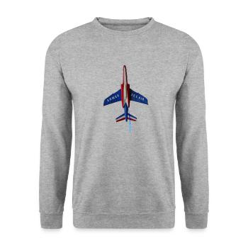 Luftwaffe der Patrouille de France - Unisex Pullover - Weißgrau meliert - Vorne - Alina (178cm) & Michal (187cm)
