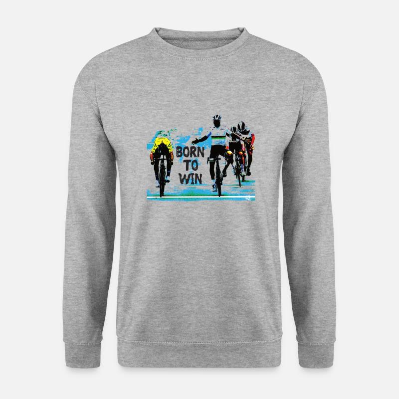 born to win #1 - Radsport - Unisex Pullover - Weißgrau meliert