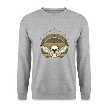 Le crâne - Sweat-shirt Unisexe - gris chiné - Devant - Alina (178cm) & Michal (187cm)