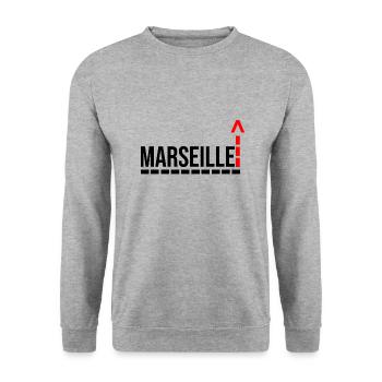 Marseille ville Française Provence - Sweat-shirt Unisexe - gris chiné - Devant - Alina (178cm) & Michal (187cm)