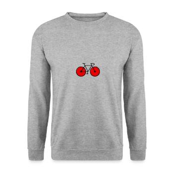 rotes Rennrad - Unisex Pullover - Weißgrau meliert - Vorne - Alina (178cm) & Michal (187cm)