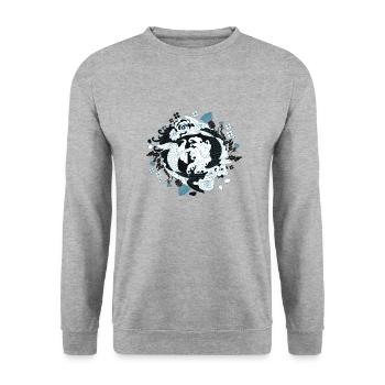 Art japonais - tatou - Sweat-shirt Unisexe - gris chiné - Devant - Alina (178cm) & Michal (187cm)