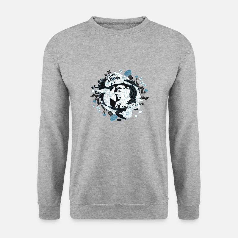 Japanische Kunst - Gürteltier - Unisex Pullover - Weißgrau meliert