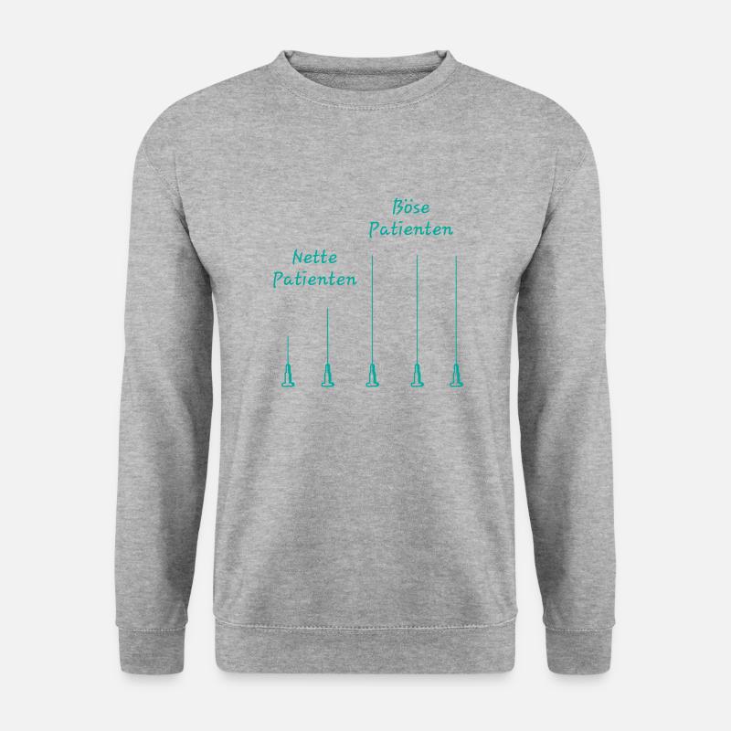Bӧse patienten nette patienten Krankenhaus Arzt - Unisex Pullover - Weißgrau meliert
